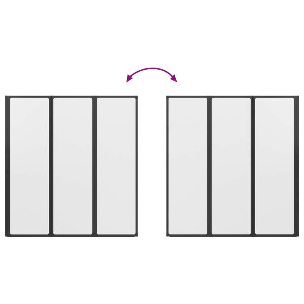 Душ параван Черен 132 x 2 x 140 см Алуминий и PP