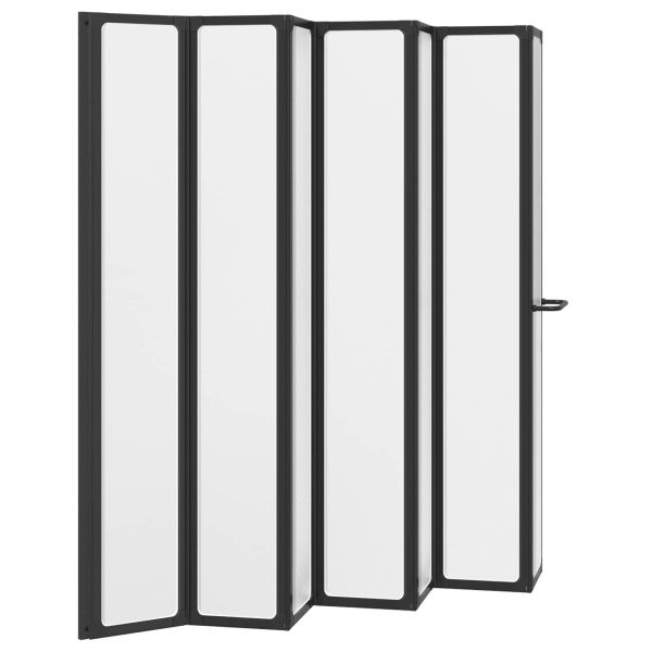 Душ параван Черно 168 x 140 см Алуминий