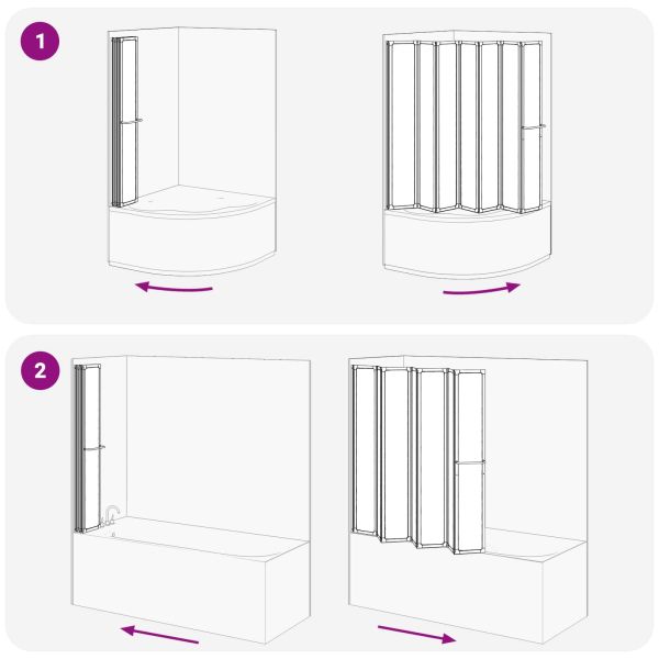 Душ параван Черно 168 x 140 см Алуминий