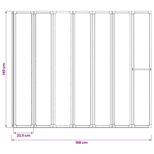 Душ параван Черно 168 x 140 см Алуминий