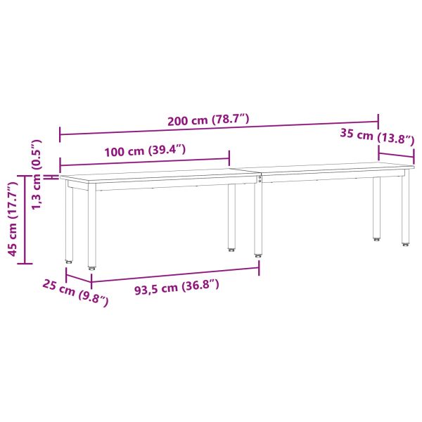 Пейка Дъб Артизан 200 x 35 x 45 см Инженерно дърво