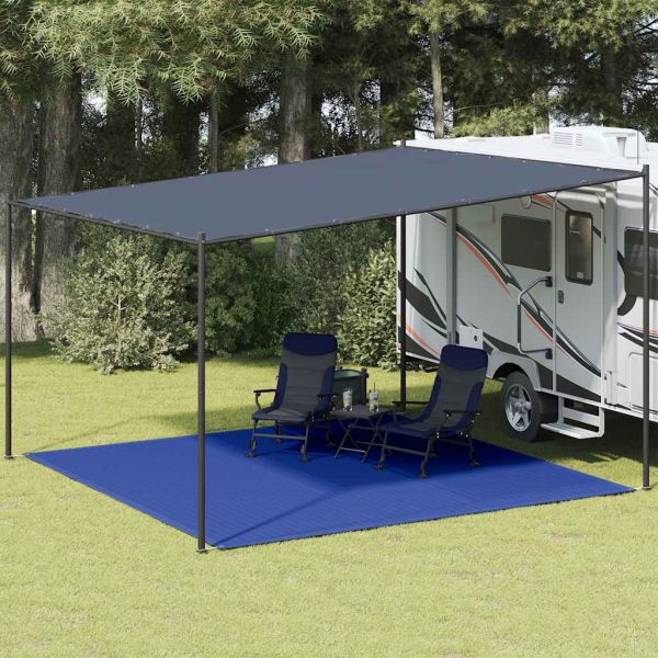 Килим за палатка, 400x400 см, син, HDPE