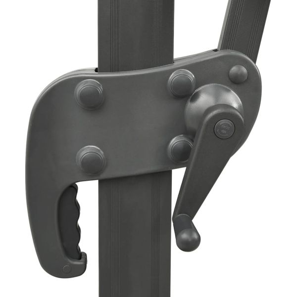 Конзолен градински чадър с двоен покрив 300x300 см черен