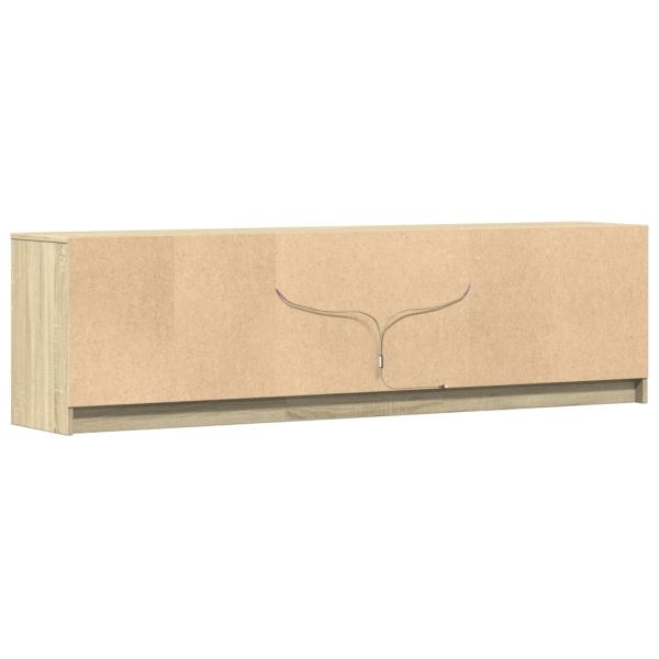 ТВ шкаф с LED, сонома дъб, 180x34x50 см, инженерно дърво