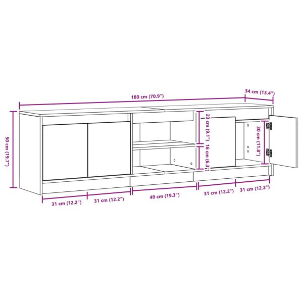ТВ Единици 2 pcs Кафяво 180 x 34 x 50 см Инженерно дърво