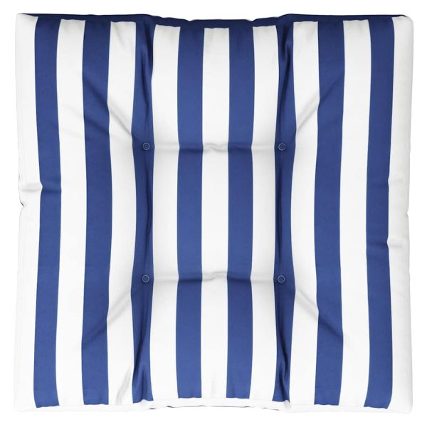 Палетна възглавница синьо-бяло райе 80x80x12 см текстил