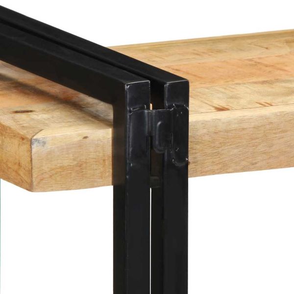 Стенен рафт 70x33x35 cm Масивна груба дървесина Манго