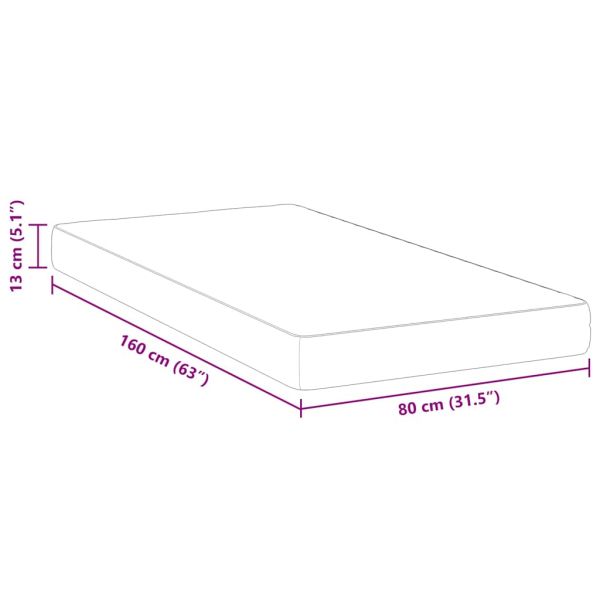 Матрак Бяло 80 x 160 cm Жакардова материя