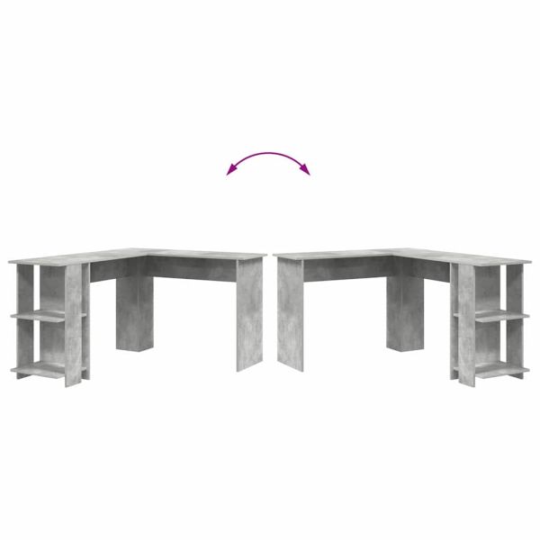 Ъглово бюро Циментено сиво 140 x 113,5 x 75 см Инженерно дърво