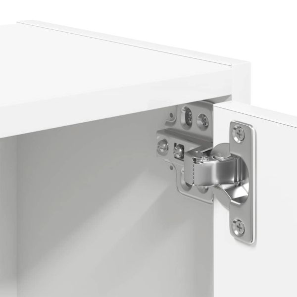 Библиотека, бяла, 40x24x77 см, инженерно дърво