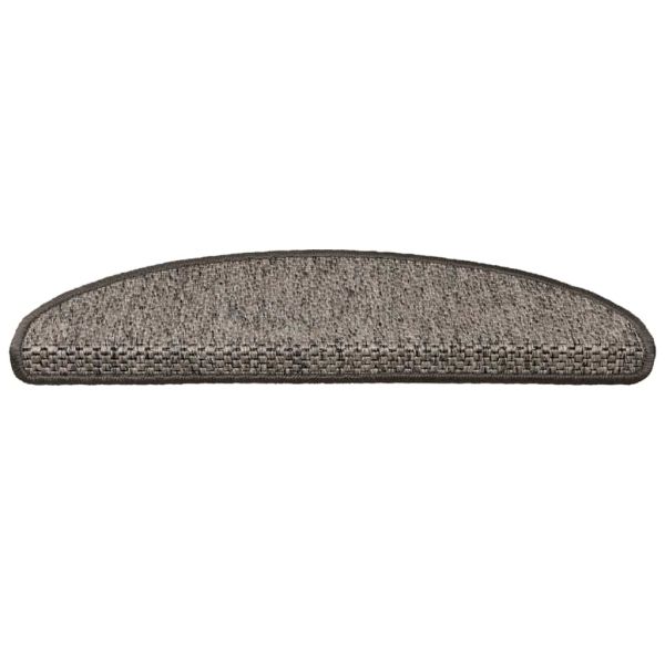 Самозалепващи стелки за стълби сизал 30бр 65x21x4 см сиво-бежови