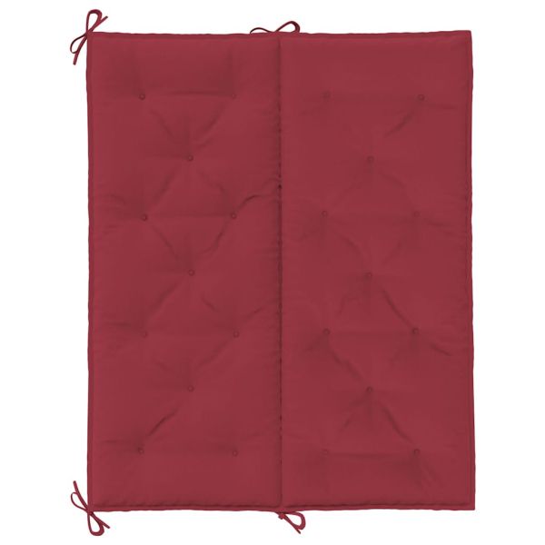 Възглавница за пейка виненочервена 120x(50+50)x7 см оксфорд
