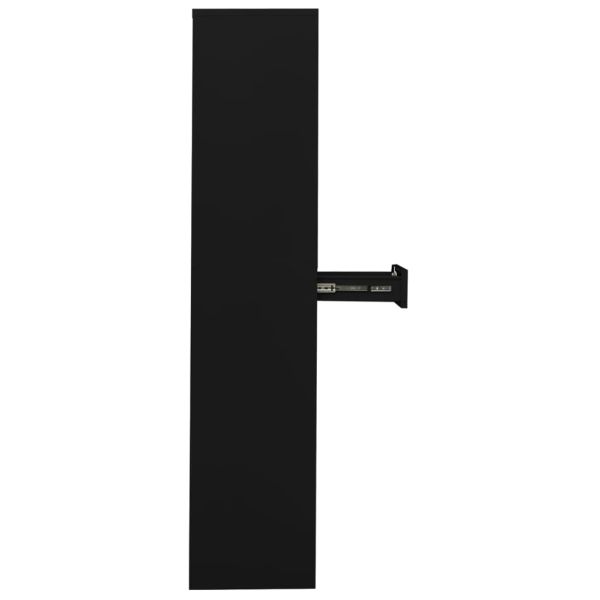 Офис шкаф, черен, 90x40x180 см, стомана