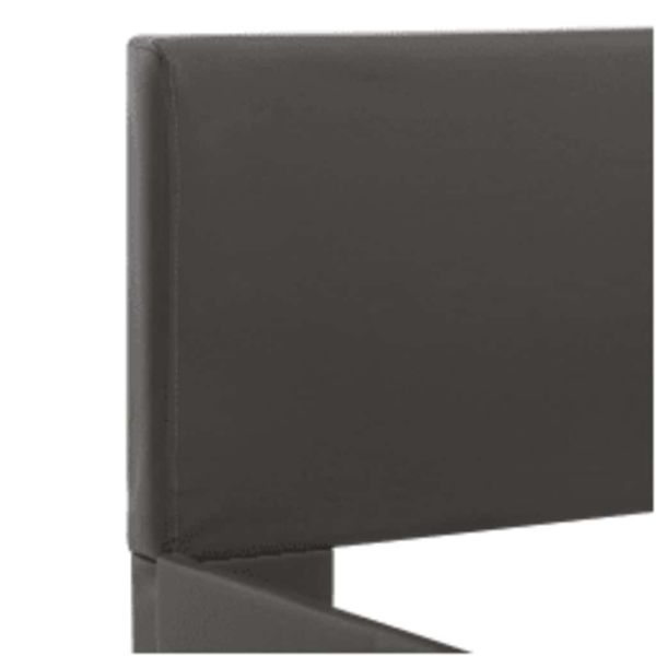 Рамка за легло с LED, сива, изкуствена кожа, 90x200 cм