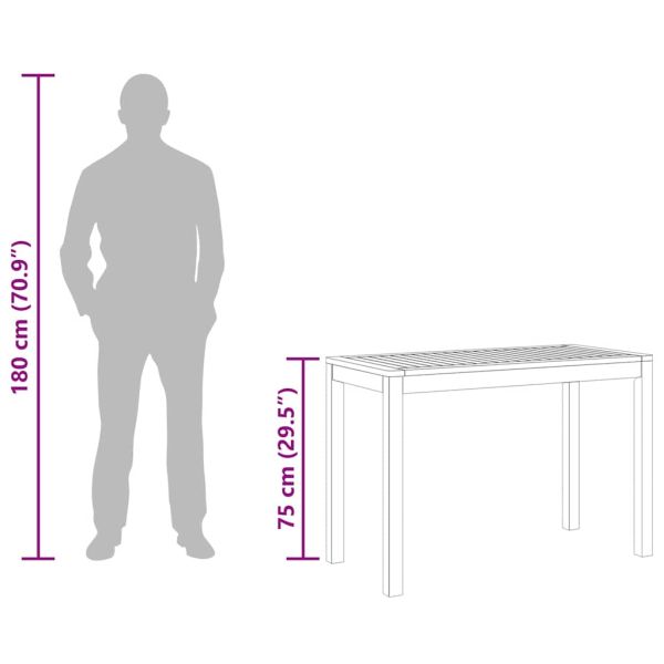 Градинска трапезна маса 110x55x75 см масивна акация