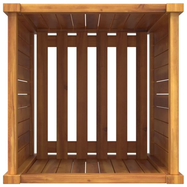 Градинска кашпа с вложка 42x42x75 см масивна акация