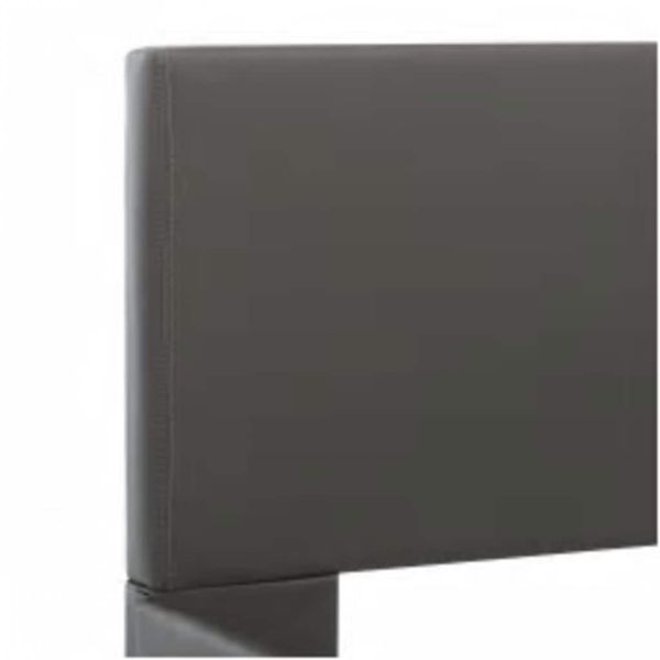 Рамка за легло с LED, сива, изкуствена кожа, 140x200 cм