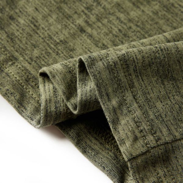 Детска тениска с дълъг ръкав, каки меланж, 128