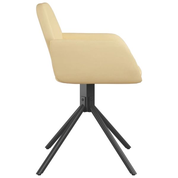 Въртящи трапезни столове, 2 бр, кремави, кадифе