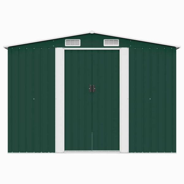 Градинска барака, 257x298x178 см, метал, зелена