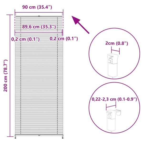 Плисирана щора 90 х 200 см, цвят крем
