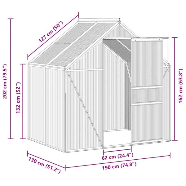 Оранжерия, антрацит, алуминий, 2,47 м³