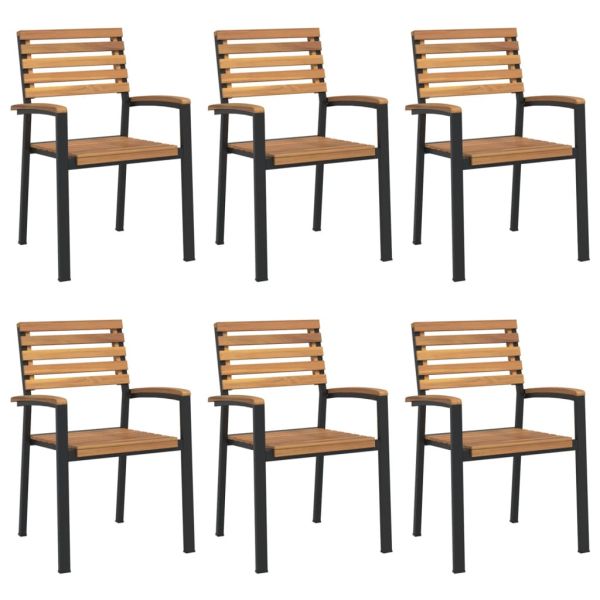 Градински трапезен комплект, 7 части, акация масив и метал
