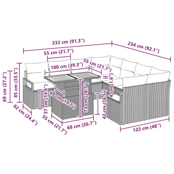 Комплект за хранене в градината 9 pcs Черен и Синьозелен