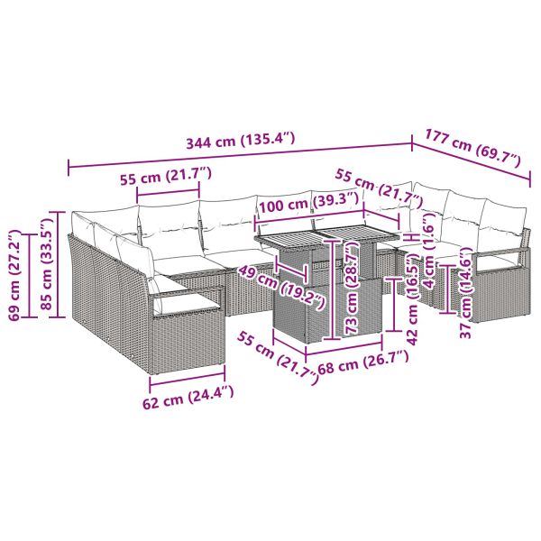 Комплект за хранене в градината 11 pcs Сив и тъмносин
