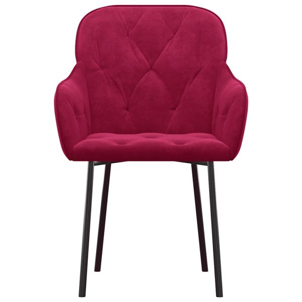 Трапезни столове, 2 бр, виненочервени, кадифе