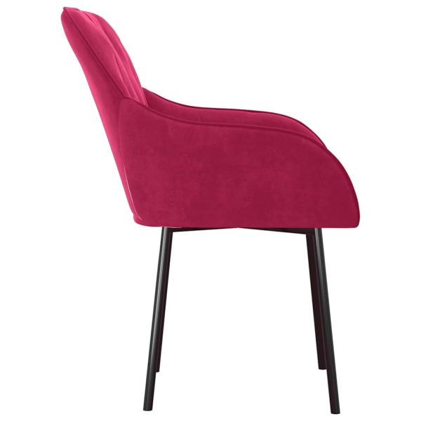 Трапезни столове, 2 бр, виненочервени, кадифе
