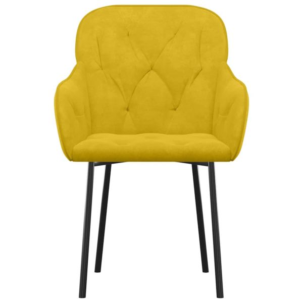 Трапезни столове, 2 бр, жълти, кадифе