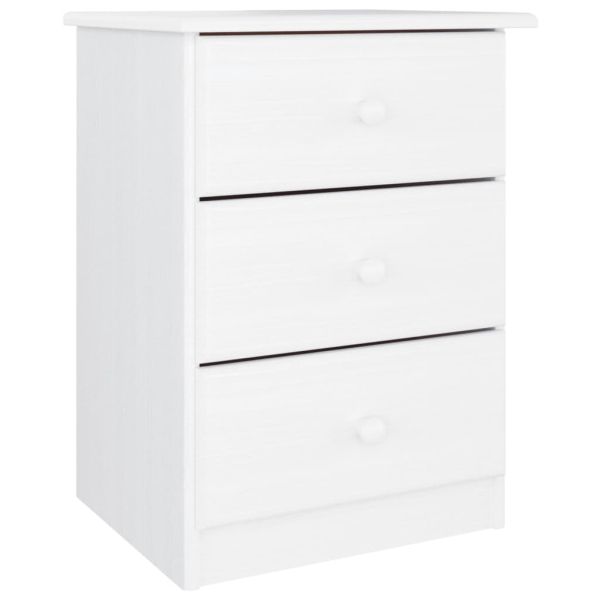 Нощно шкафче бяло ALTA 41x35x55,5 см бор масив