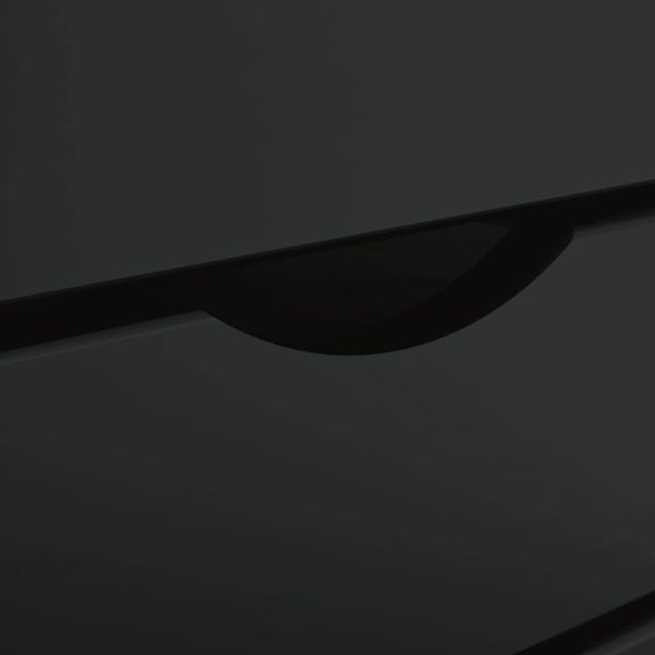 Подвижен шкаф с чекмеджета "MOSS" Черно масивно дърво бор