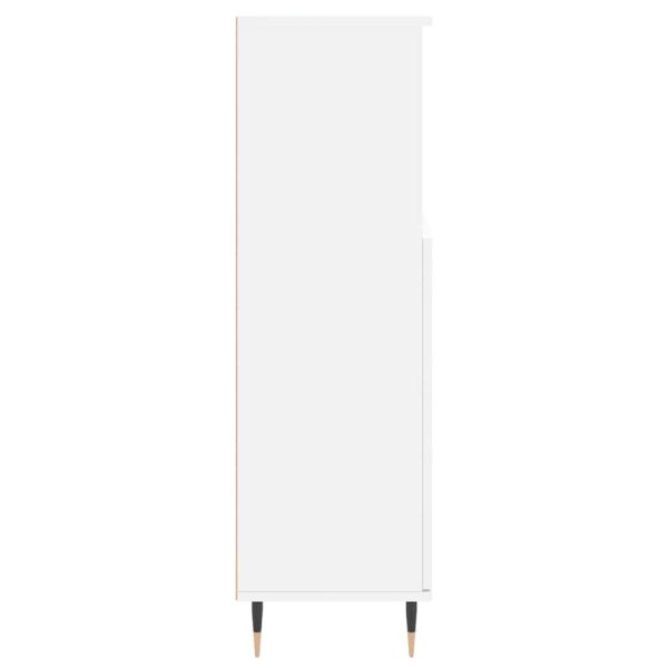 Шкаф за баня, бял, 30x30x100 см, инженерно дърво