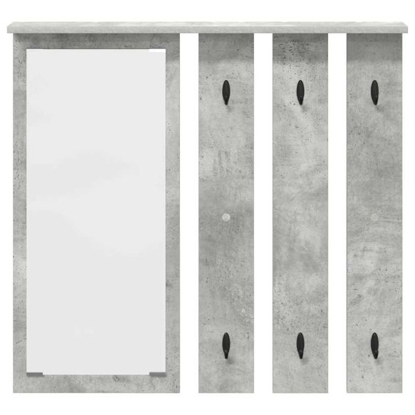 Стенен закачалка за палта с рафт Бетонно сиво 84 x 10 x 80 см