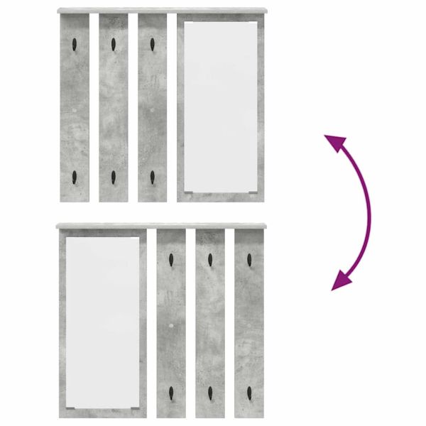 Стенен закачалка за палта с рафт Бетонно сиво 84 x 10 x 80 см