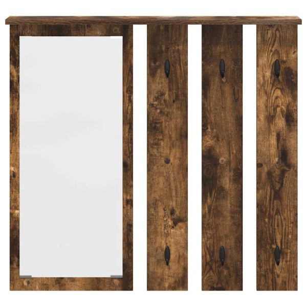 Стенен закачалка за палта с рафт Опушен дъб 84 x 10 x 80 см