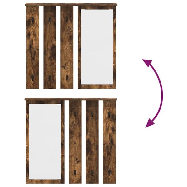 Стенен закачалка за палта с рафт Опушен дъб 84 x 10 x 80 см