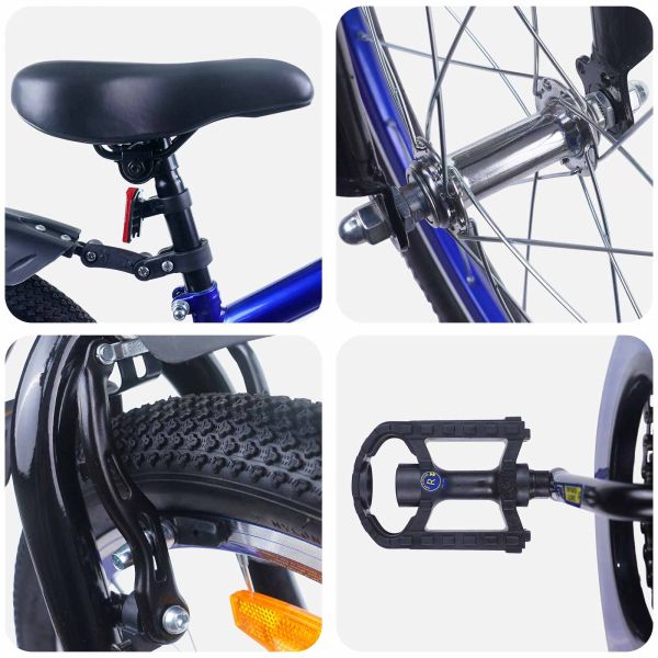 Детски Велосипед 18 инча за 5-7 години Синьо черно