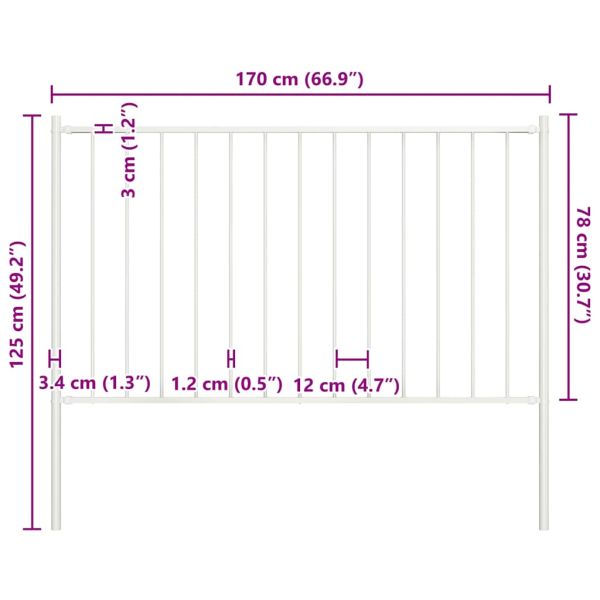 Ограден панел Woerden със стълбове, стомана, 1,7x0,75 м, бял