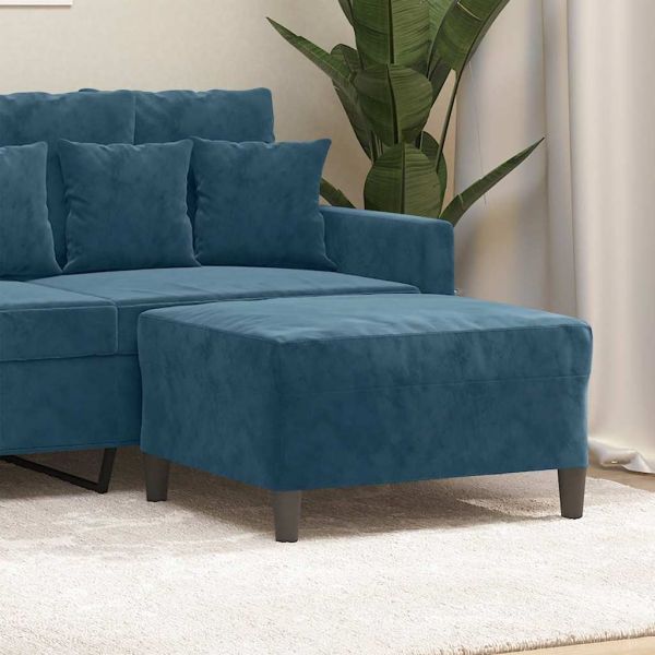 Табуретка, синя, 70x55x41 см, кадифе