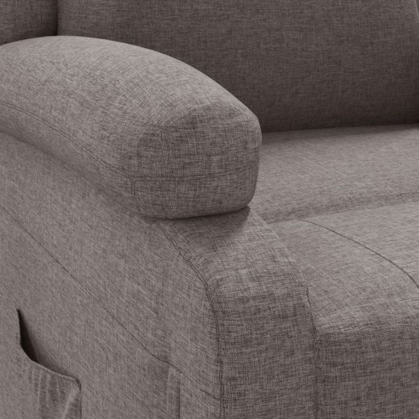 Електрически реклайнер стол, таупе, текстил