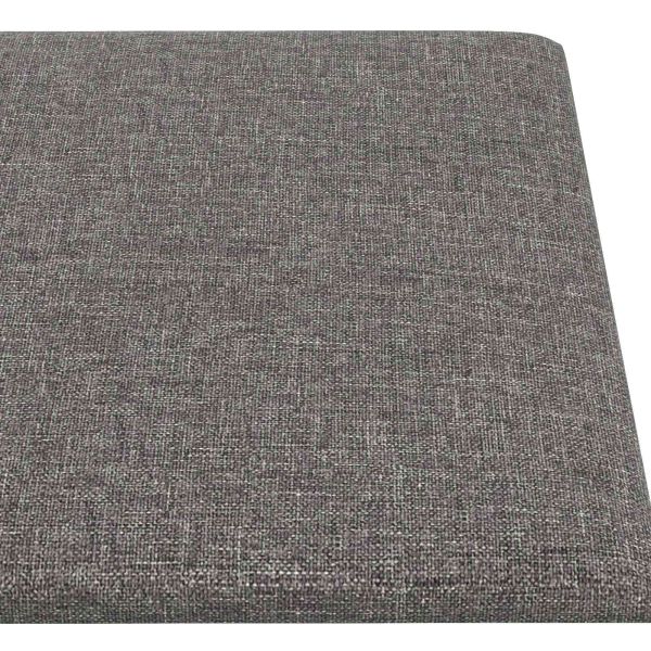 Стенно табло за легло 12 pcs Светлосиво 90 x 15 cm текстил