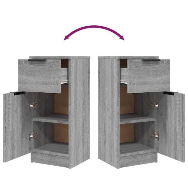 Сайдборд, сив сонома, 30x30x70 см, инженерно дърво