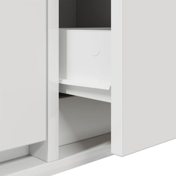 ТВ шкафове, 2 бр, бели, 80x31x25,5 см, инженерно дърво