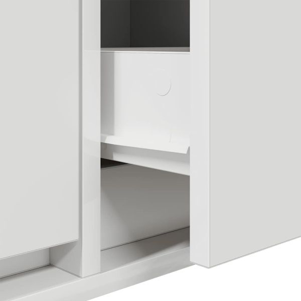 ТВ шкафове, 2 бр, бели, 60x31x25,5 см, инженерно дърво