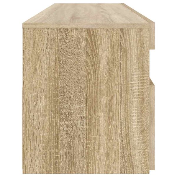 ТВ шкаф с LED осветление, сонома дъб, 90x35x40 см