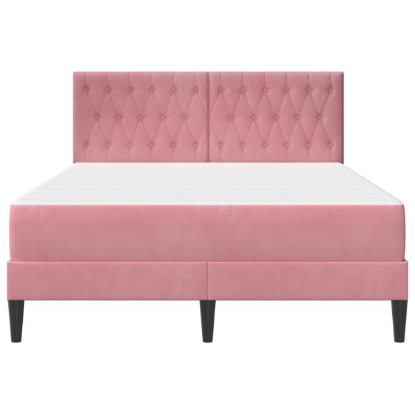 Рамка за легло с матрак Розово 120 x 190 cm Кадифе