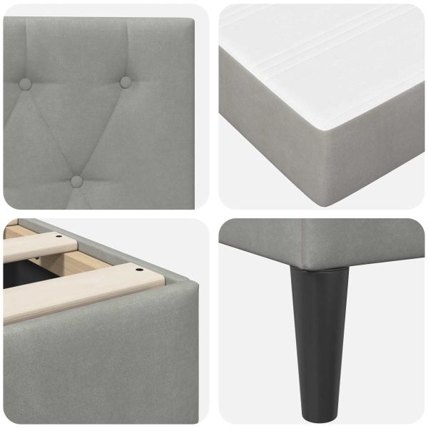 Рамка за легло с матрак Светлосиво 120 x 200 cm Кадифе